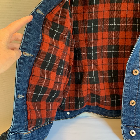 Parasuco Jeans Button Down Medium Wash Flannel Lined Denim Jacket Size S - Picture 6 of 8